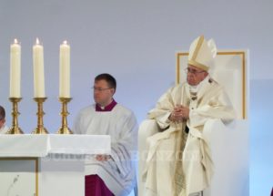 Le Pape en visite a Palexpo a Geneve.