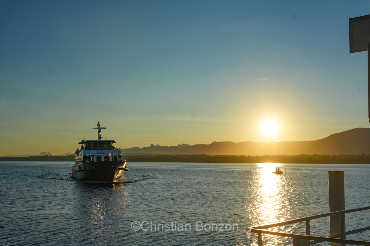 nauguration de la Voie Bleue, traverse lacustre entre Bellevue et Corsie