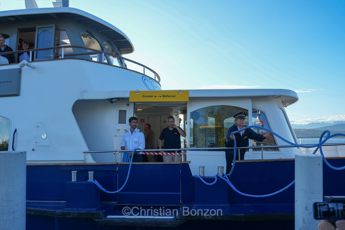 nauguration de la Voie Bleue, traverse lacustre entre Bellevue et Corsie