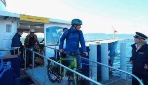 nauguration de la Voie Bleue, traverse lacustre entre Bellevue et Corsie