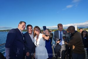 nauguration de la Voie Bleue, traverse lacustre entre Bellevue et Corsie