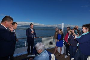 nauguration de la Voie Bleue, traverse lacustre entre Bellevue et Corsie