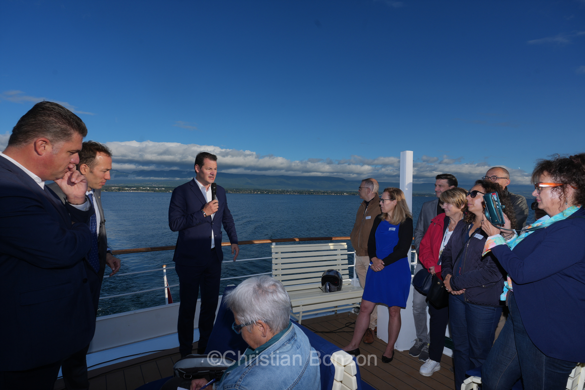 nauguration de la Voie Bleue, traverse lacustre entre Bellevue et Corsie