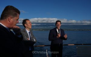 nauguration de la Voie Bleue, traverse lacustre entre Bellevue et Corsie