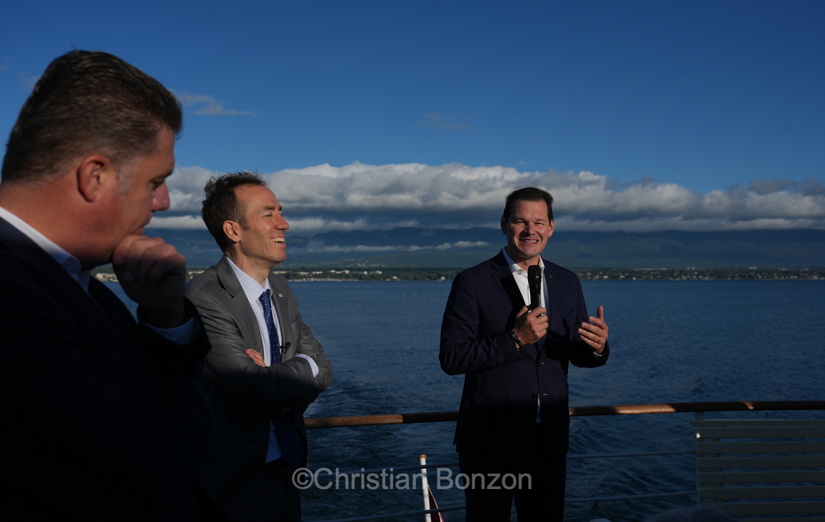 nauguration de la Voie Bleue, traverse lacustre entre Bellevue et Corsie