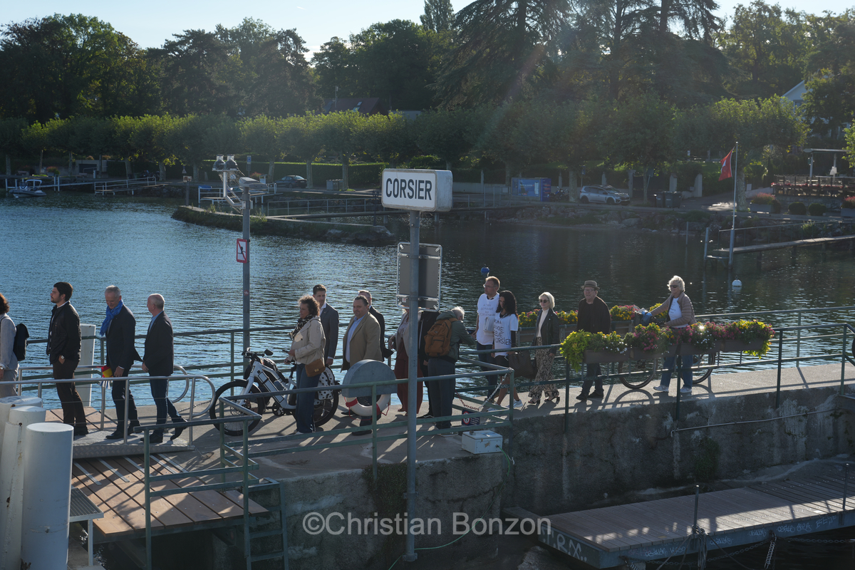 nauguration de la Voie Bleue, traverse lacustre entre Bellevue et Corsie