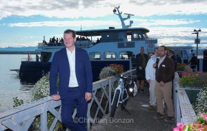 nauguration de la Voie Bleue, traverse lacustre entre Bellevue et Corsie