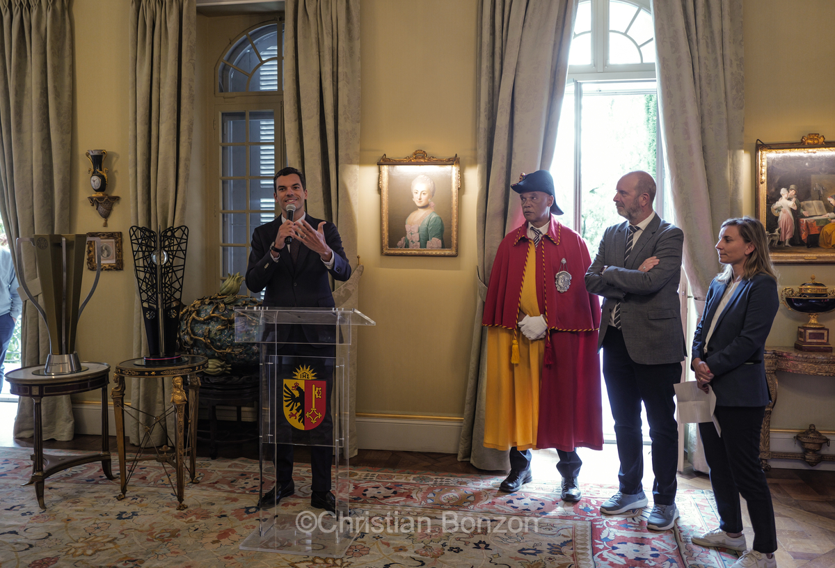 Crmonie en l'honneur des Lions de Genve,