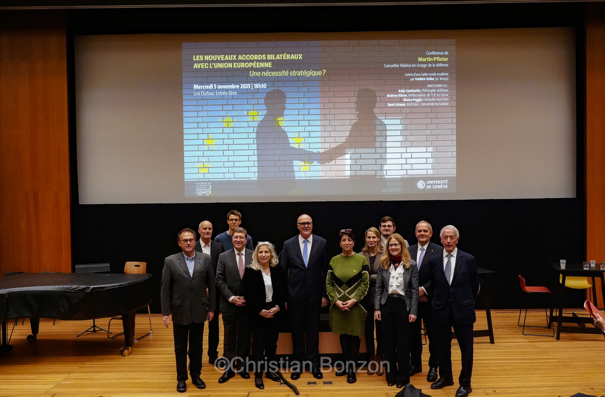 Fte MulticultureConfrence sur les relations bilatrales entre la Suisse et l'Union Europenne  Uni Dufour avec le Conseiller fdral Martin Pfister lle