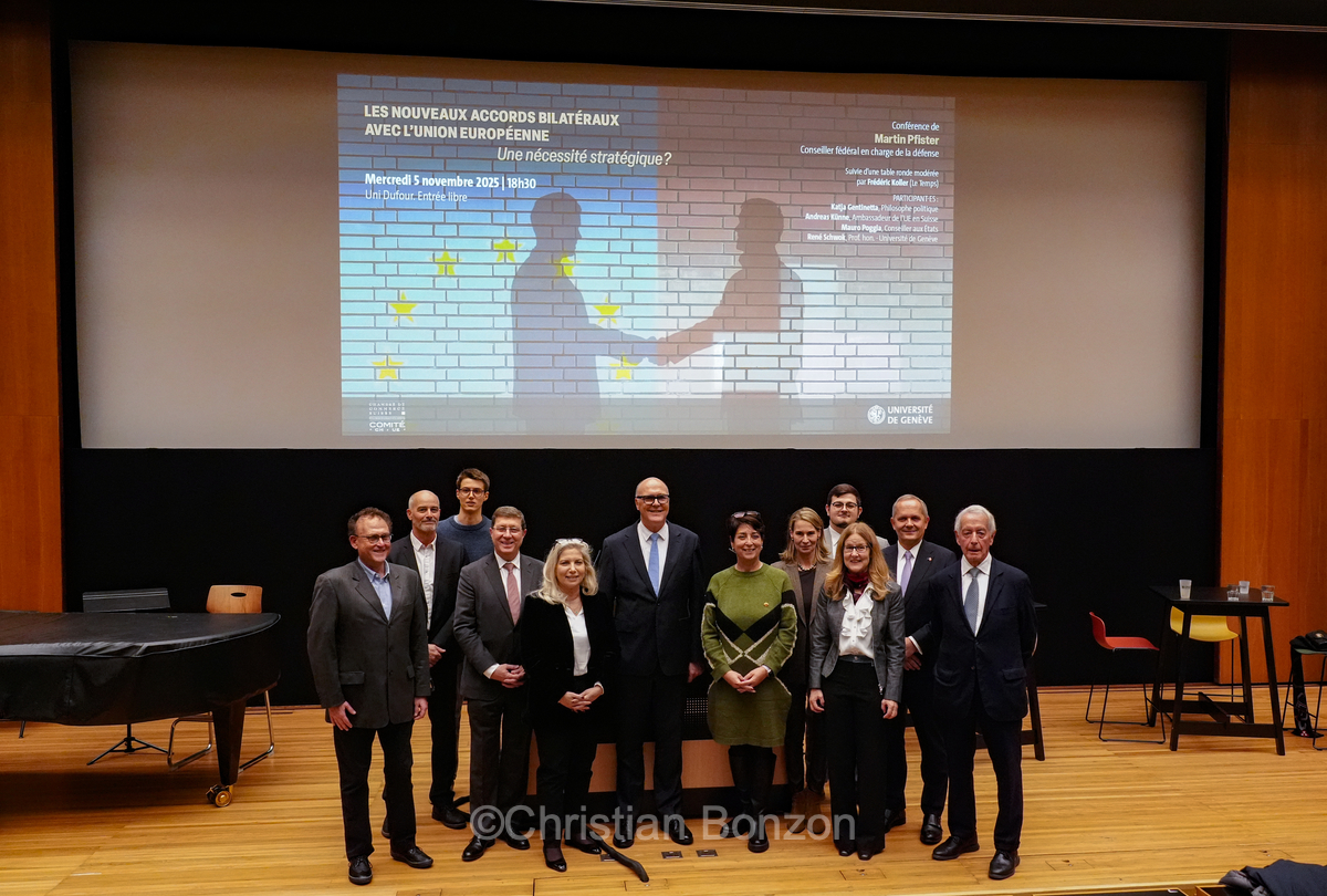 Fte MulticultureConfrence sur les relations bilatrales entre la Suisse et l'Union Europenne  Uni Dufour avec le Conseiller fdral Martin Pfister lle