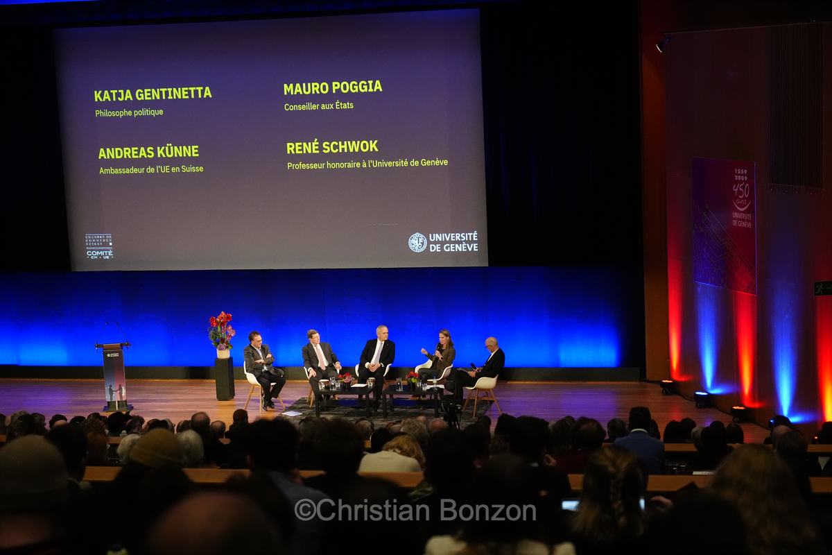 Fte MulticultureConfrence sur les relations bilatrales entre la Suisse et l'Union Europenne  Uni Dufour avec le Conseiller fdral Martin Pfister lle
